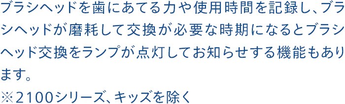 ブラシヘッドを歯にあてる力や使用時間を記録し、 image