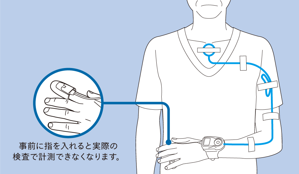 睡眠機器を装着する様子のイラスト