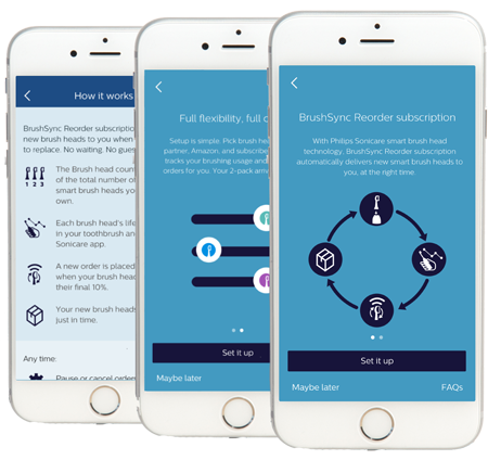 New brush heads delivery feature on the app