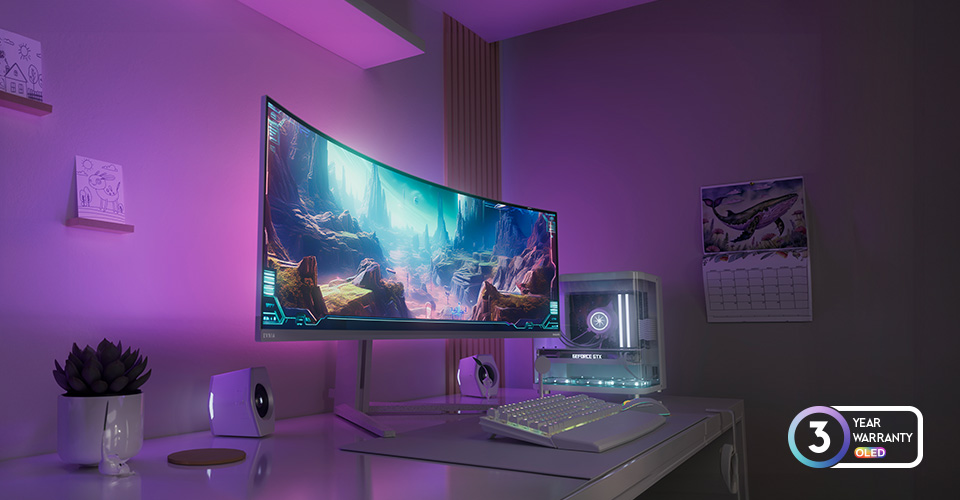 QD OLED monitor set up image