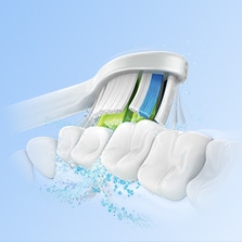 電動歯ブラシで歯を磨くCGイメージ