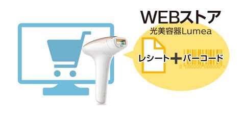 WEBストア 光美容器Lumea レシート＋バーコード