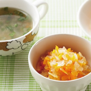 にんじんと玉ねぎの 茹で野菜・野菜スープ