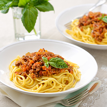 キャロットパスタのボロネーゼ