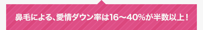 鼻毛による、愛情ダウン率は16〜40%が半数以上！