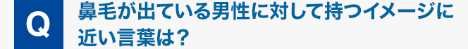 Q : 鼻毛が出ている男性に対して持つイメージに近い言葉は？