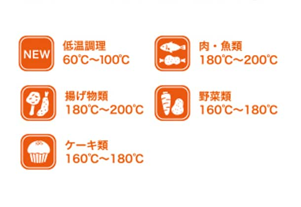 お好みで温度と時間を調整可能